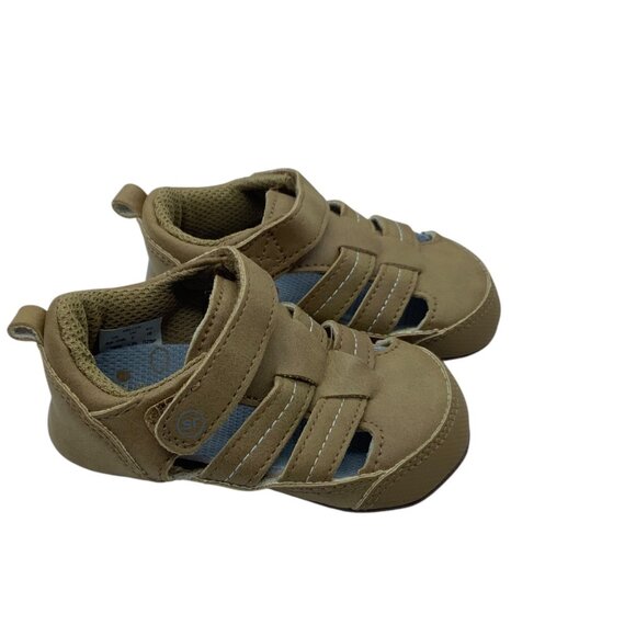 Surprize By Stride Rite Kellyn Baby Tan Sandals Adjustable Straps Size 6-12M - Picture 5 of 7